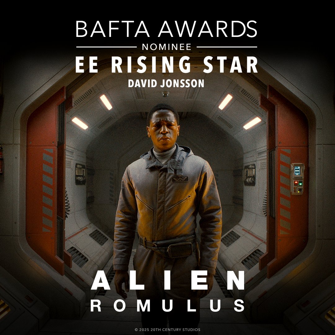 Congratulations to #AlienRomulus’ David Jonsson on his BAFTA EE Rising Star nomination. #EEBAFTAs