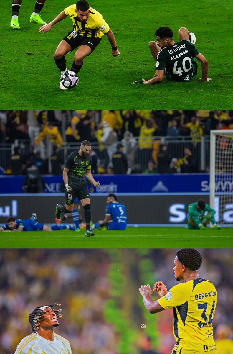 الاتحاد يرد ثأر الموسم الماضي 🤷🏻‍♂️🤷🏻‍♂️🤷🏻‍♂️..

يضرب الاهلي …
يُىعىنف النصر …
يـركــل الهلال …

الاتحاد إذا عاد يجعل الجميع صغير امامه 💛!