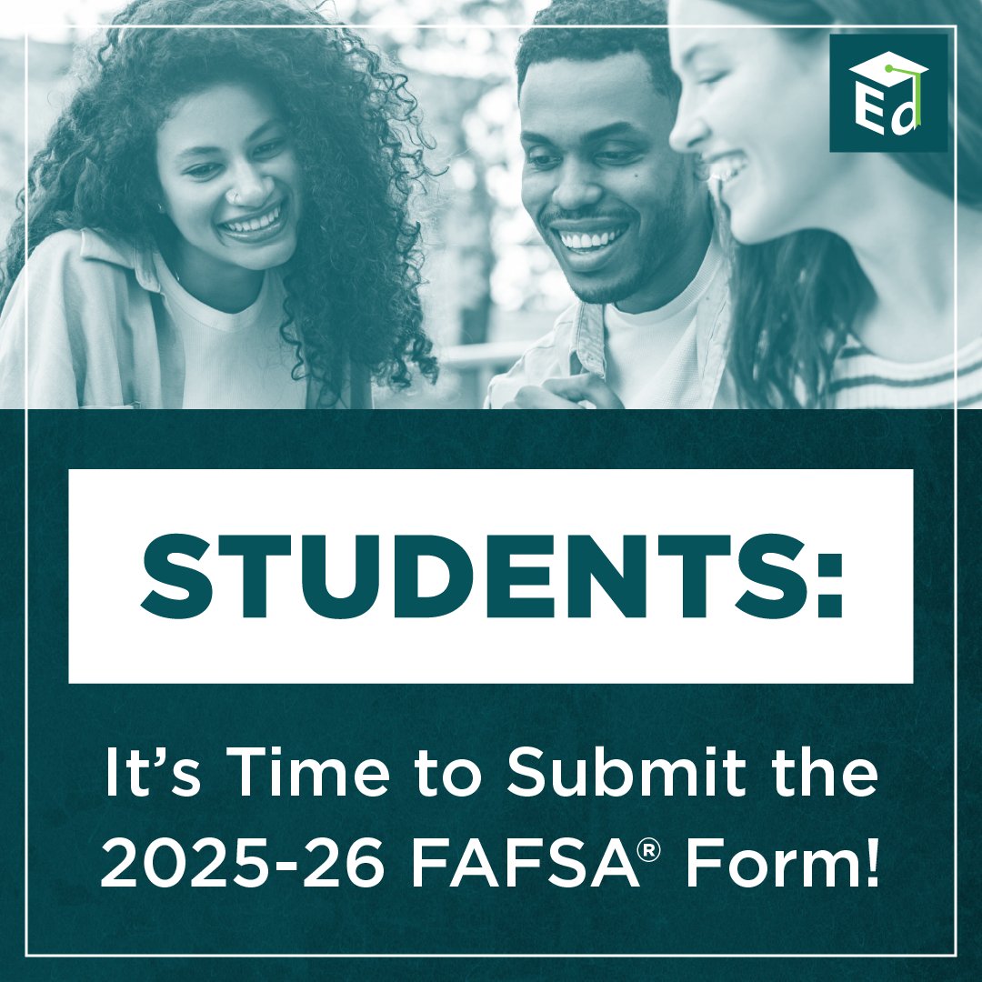 The 2025-26 FAFSA Form is live! Are you ready to get started? 

Go to FAFSA.gov to get your StudentAid.gov account &amp; to find out what you need to sign up for financial aid!