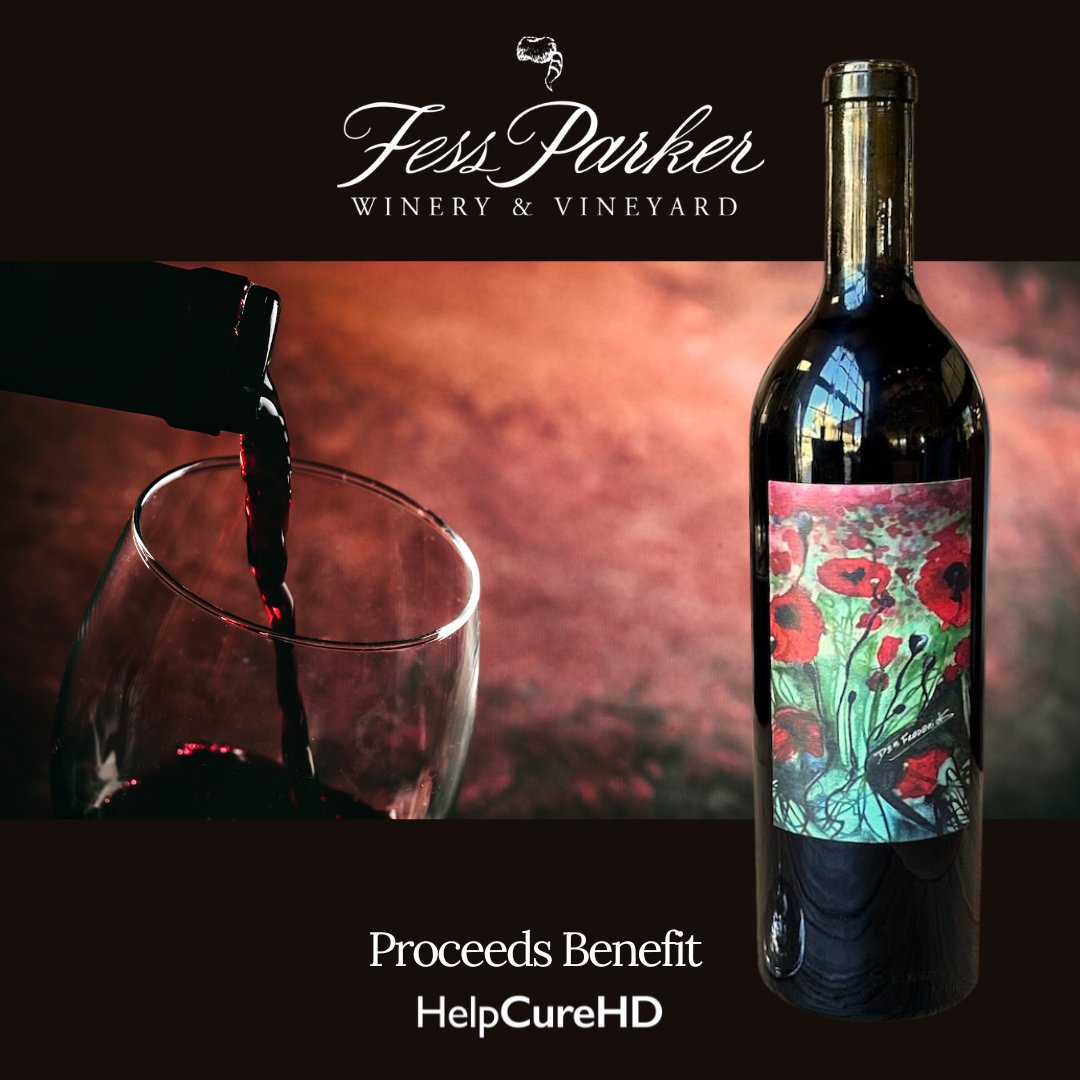 Raise a glass for a good cause! 💙🍷

Only a few bottles remain of the HelpCureHD Red Blend. Click the link to grab yours and support HelpCureHD.

fessparkerwineshop.com/product/2019-H…