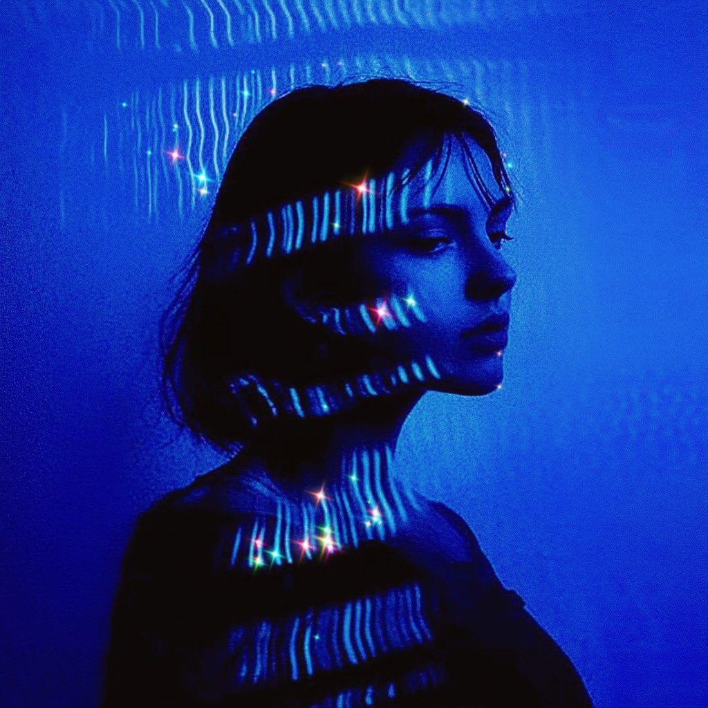 mersinaNFT's tweet photo. GNight!🤍 

Each square is part of a whole; blue represents the mind, red the heart and white the soul. 

“TRINITY OF EMOTIONS" is now on @drip! 

💧drop #27 💧#threecolours https://t.co/cmoFV7mB8m