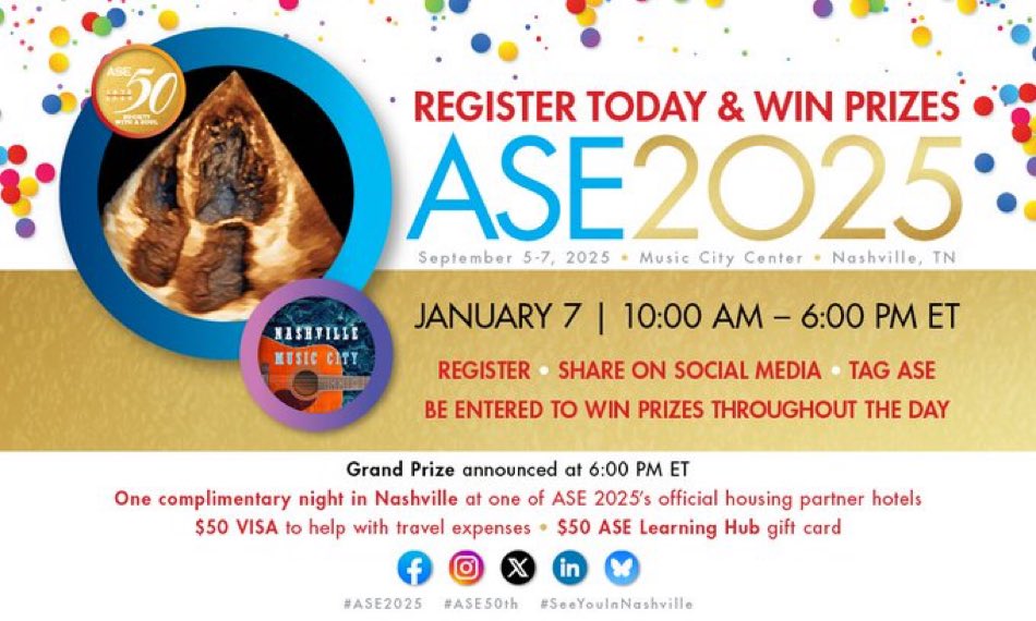 Sara Nikravan, MD, FASE, FCCM (@nikradoc) on Twitter photo #ASE2025 is right around the corner! Hard to believe that the #ASE50th year is here! Register online, I just did. Can’t wait to #SeeYouInNashville! #echofirst <a href="/ASALifeline/">ASA®</a> <a href="/gb_mackensen/">G. Burkhard Mackensen</a> <a href="/RichardSheuMD/">Richard Sheu</a> <a href="/DouglasShookMD/">Douglas Shook</a> <a href="/ASE360/">American Society of Echocardiography</a> <a href="/VLSorrellImages/">V.L.Sorrell, MD (@CASEfromASE EIC)</a> <a href="/Jose_Diaz_Gomez/">José L. Díaz-Gómez, MD, MAS, FCCM, FASE, NCC(UCNS)</a> <a href="/SLittleMD/">Stephen Little, MD</a> #ASE2025 is right around the corner! Hard to believe that the #ASE50th year is here! Register online, I just did. Can’t wait to #SeeYouInNashville! #echofirst <a href="/ASALifeline/">ASA®</a> <a href="/gb_mackensen/">G. Burkhard Mackensen</a> <a href="/RichardSheuMD/">Richard Sheu</a> <a href="/DouglasShookMD/">Douglas Shook</a> <a href="/ASE360/">American Society of Echocardiography</a> <a href="/VLSorrellImages/">V.L.Sorrell, MD (@CASEfromASE EIC)</a> <a href="/Jose_Diaz_Gomez/">José L. Díaz-Gómez, MD, MAS, FCCM, FASE, NCC(UCNS)</a> <a href="/SLittleMD/">Stephen Little, MD</a>