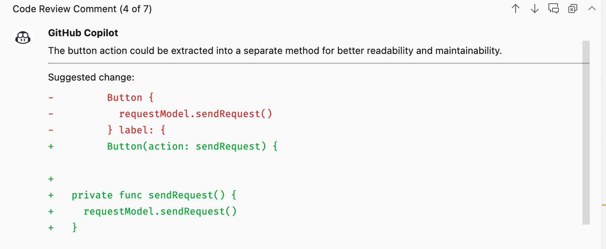Just tried Github Copilot code reviews. It's literally like those reviewers we all hate. Rename this, add a comment there, etc. 😀