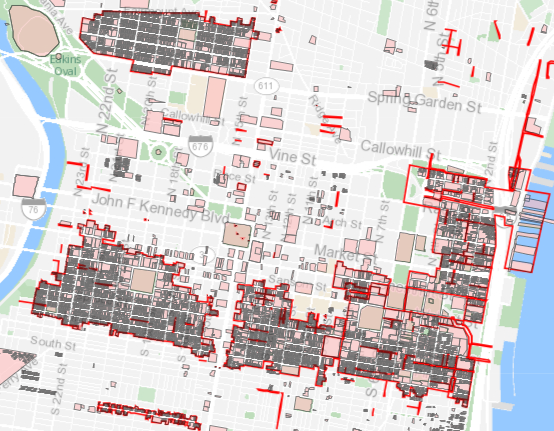 Between the historic districts and individually registered properties it's notable how much control over Philly's downtown elected officials cede to the Historical Commission.

To offset these limitations rest of Center City ought to be liberally zoned (e.g. no parking minimums).