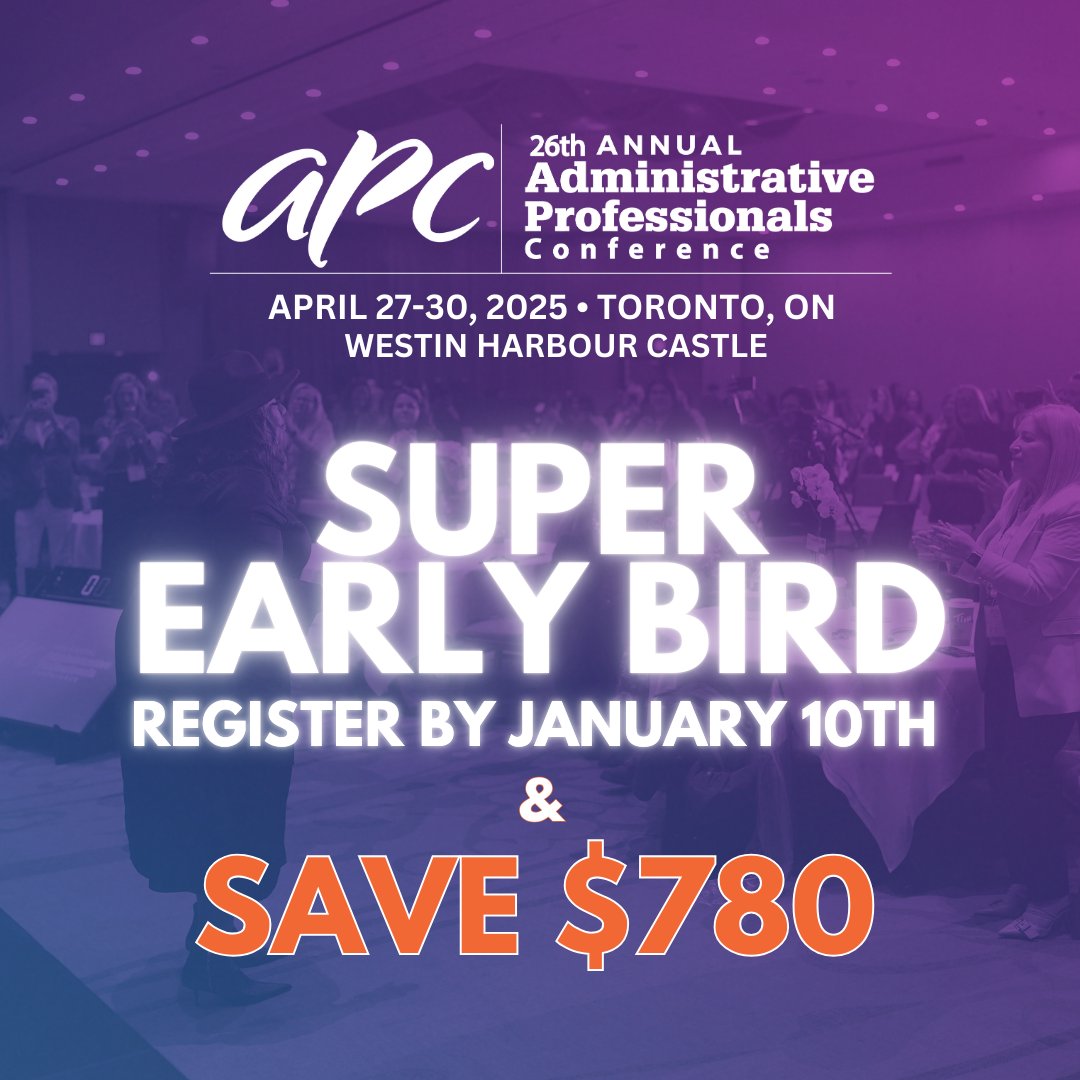 ⏳ Time is Running Out! ⏳ Secure your Super Early Bird registration for APC 2025 by Friday, January 10 and take advantage of our best pricing

🎟️ Save up to $467 on your registration
👉 ow.ly/vNJE50UBbno

#APC2025 #SaveBig  #ProfessionalGrowth