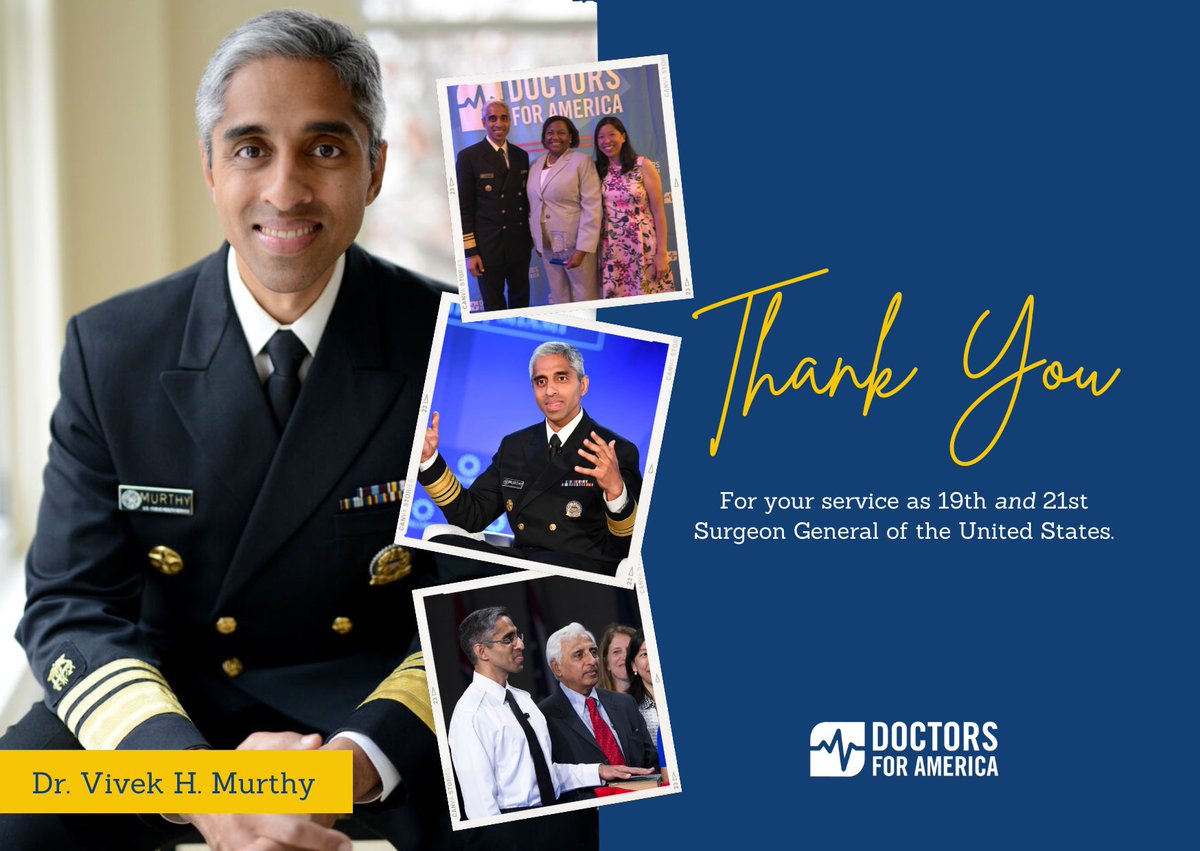 As Vice Admiral Vivek H. Murthy concludes his term as the 21st Surgeon General of the United States, we honor his profound impact on millions of lives.

Thank you, Dr. Murthy.

<a href="/Surgeon_General/">U.S. Surgeon General</a>