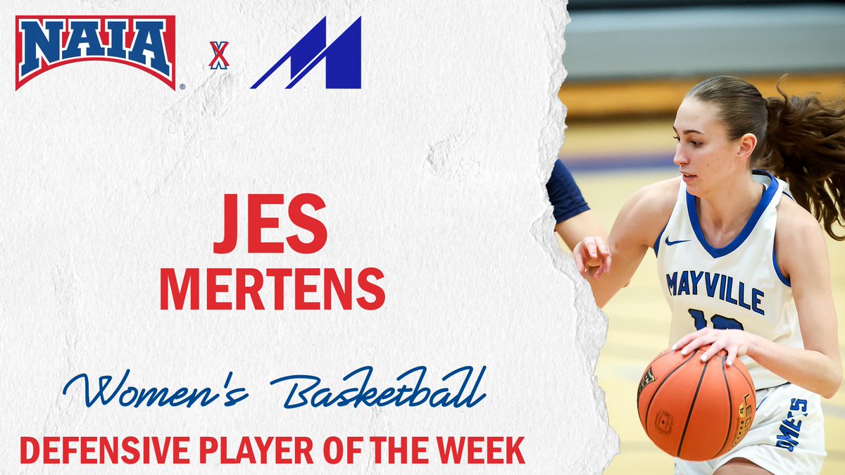 W🏀
Jes Mertens of <a href="/mayvillestate/">Mayville State University</a> is this week's #NAIAWBB Defensive Player of the Week after a career-high 15 defensive boards

For more--&gt; naia.prestosports.com/x/vxrp2

#collegebasketball #NAIAPOTW