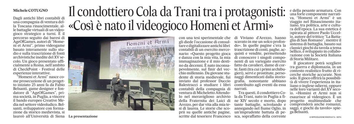 Michele Cotugno è tornato a occuparsi dei nostri progetti persi nel flusso della Historia e del Ludus, tra vite e nomi di condottieri dimenticati e riflessi elettrici di antiche battaglie in eterno movimento nelle nostre menti.

Grazie Michele.
