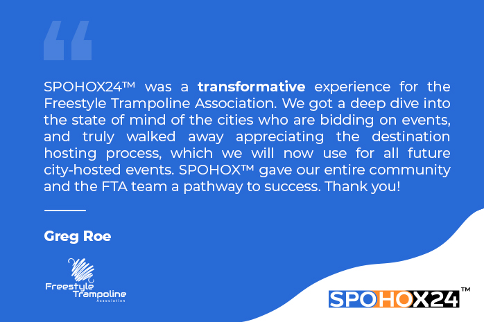 SPOHOXperience's tweet image. Greg&apos;s review of #SPOHOX24 has us soaring sky high!
This is the power of gathering the Canadian &amp;amp; American sport hosting industry&apos;s CHANGE-MAKERS, FORWARD THINKERS, AND DISRUPTORS for a think tank / FAM Tour mash-up over two days.
We change the game.
#SportHosting #SportTourism