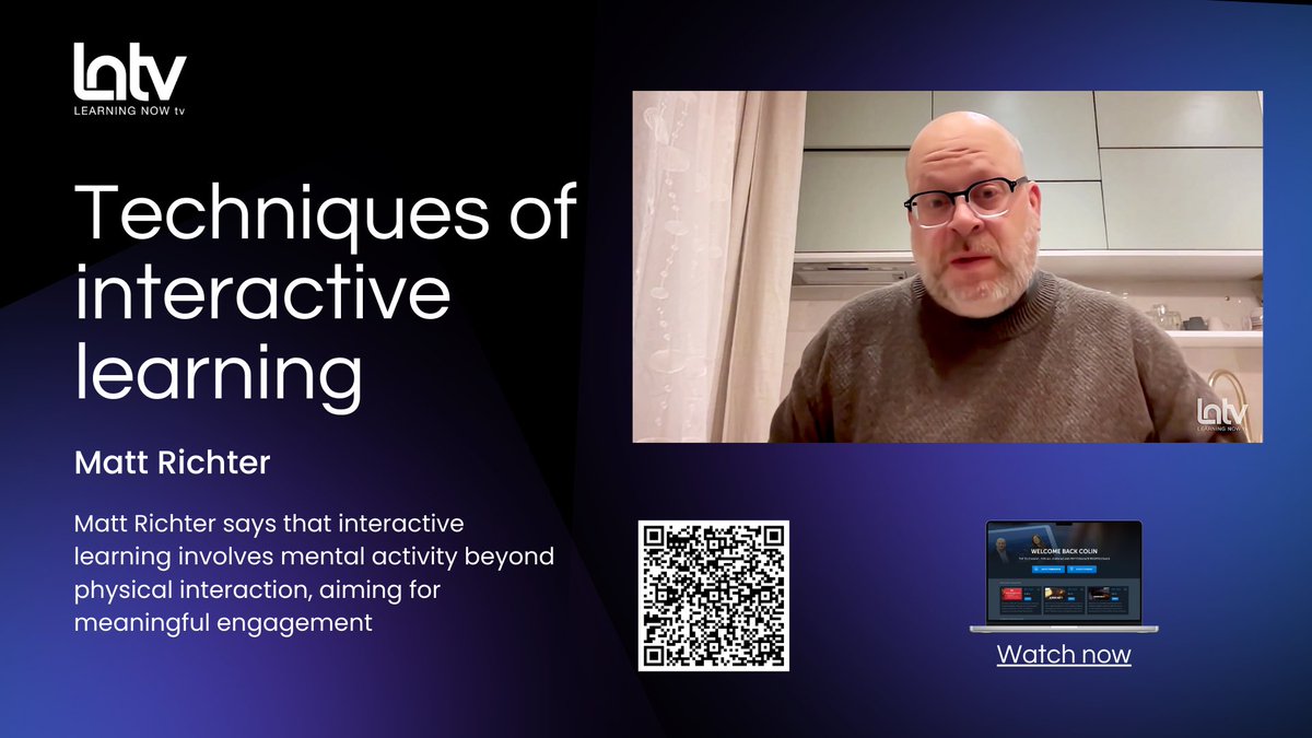 Matt Richter, president of the Thiagi Group, discusses his new book "Techniques for Interactive Learning" with Nigel Paine and explains that interactive learning involves mental activity beyond physical interaction, aiming for meaningful engagement. lnkd.in/ewVVvdAw