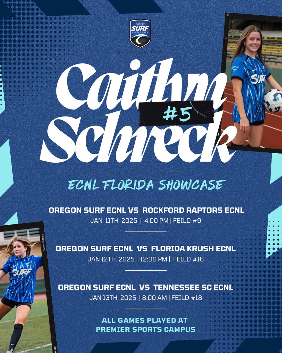 cschreck2026's tweet photo. Schedule for ECNL Florida! ⚽️ ☀️ 
@ECNLgirls @seattleuwsoc @MontanaGrizSOC @GoNUwsoccer @NevadaWSOC @BeaverWSoccer @SPUWomensSoccer @CPWomensSoccer @UCSBWomenSoccer https://t.co/0OE9DqkJG4