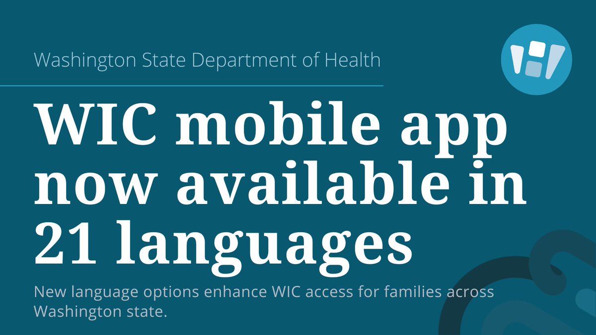 We are pleased to announce that WICShopper, the free mobile application for families in the Women, Infants, and Children (WIC) Nutrition Program, is now available in 22 language options for Washington state participants. Read more at doh.wa.gov/newsroom/wic-m…
