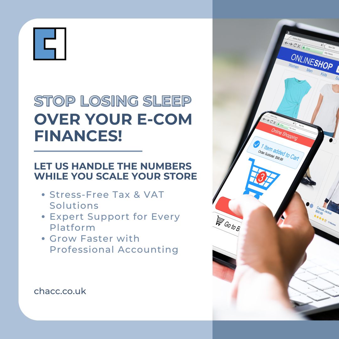 CHAccountants's tweet image. Tired of Wrestling with Numbers?  

We get it—running an e-commerce business is tough enough without the stress of VAT, taxes &amp;amp; cash flow management.

Let’s make your business unstoppable. Visit chacc.co.uk/ecommerce-acco… to start growing today!

#ECommerceExperts #OnlineBusiness