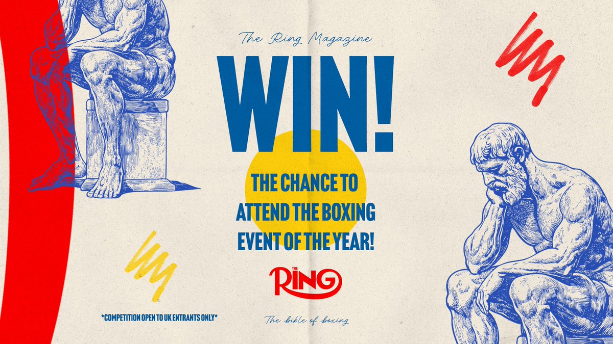 Ring Magazine (@ringmagazine) on Twitter photo Win a pair of tickets to The Ring Awards this Saturday! 🥊
To enter:
* Follow <a href="/ringmagazine/">Ring Magazine</a>
* Tag a boxing fan
* RT for bonus entry
5 pairs of tickets up for grabs!
UK entries only. For full T&C's visit our WIN highlight on Instagram. #TheRingAwards
This promotion is not Win a pair of tickets to The Ring Awards this Saturday! 🥊
To enter:
* Follow <a href="/ringmagazine/">Ring Magazine</a>
* Tag a boxing fan
* RT for bonus entry
5 pairs of tickets up for grabs!
UK entries only. For full T&C's visit our WIN highlight on Instagram. #TheRingAwards
This promotion is not
