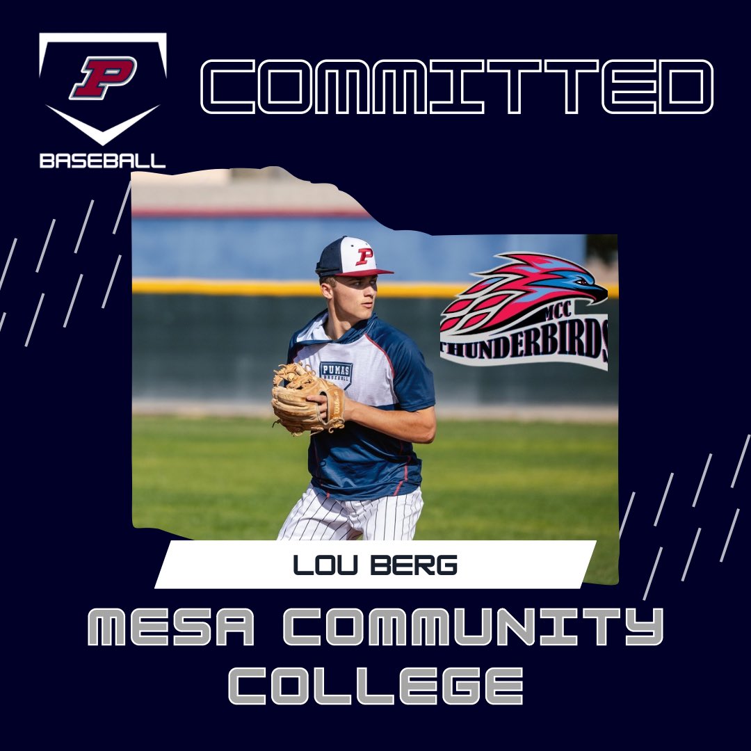 Another one. Congrats to Lou Berg on his recent commitment to continue his baseball career at Mesa Community College. <a href="/loubergbaseball/">Lou Berg</a> <a href="/TBird_Athletics/">Mesa Thunderbirds Athletics</a> #Pumaball #Committed