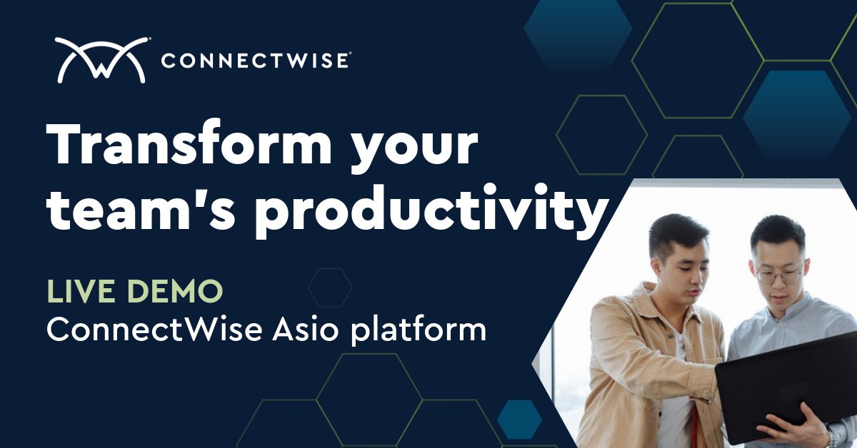 The ConnectWise Asio platform will transform your team's #productivity.

Register today for one of our live #ConnectWise Asio platform #demos. ms.spr.ly/6014oLNz4

#MSP