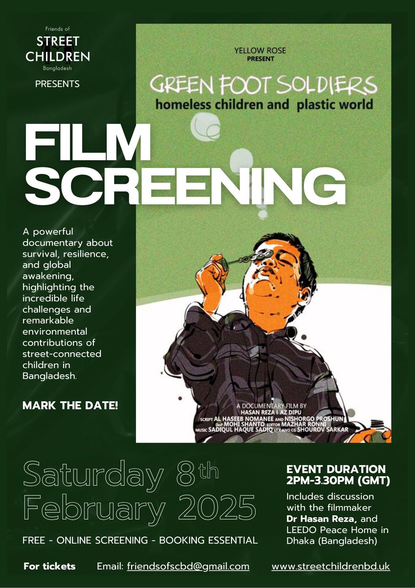 Please make a note and email us at Friendsofscbd@gmail.com if you want to join our first film event for 2025 on Saturday 8th February 2pm to 3.30pm (UK Time)