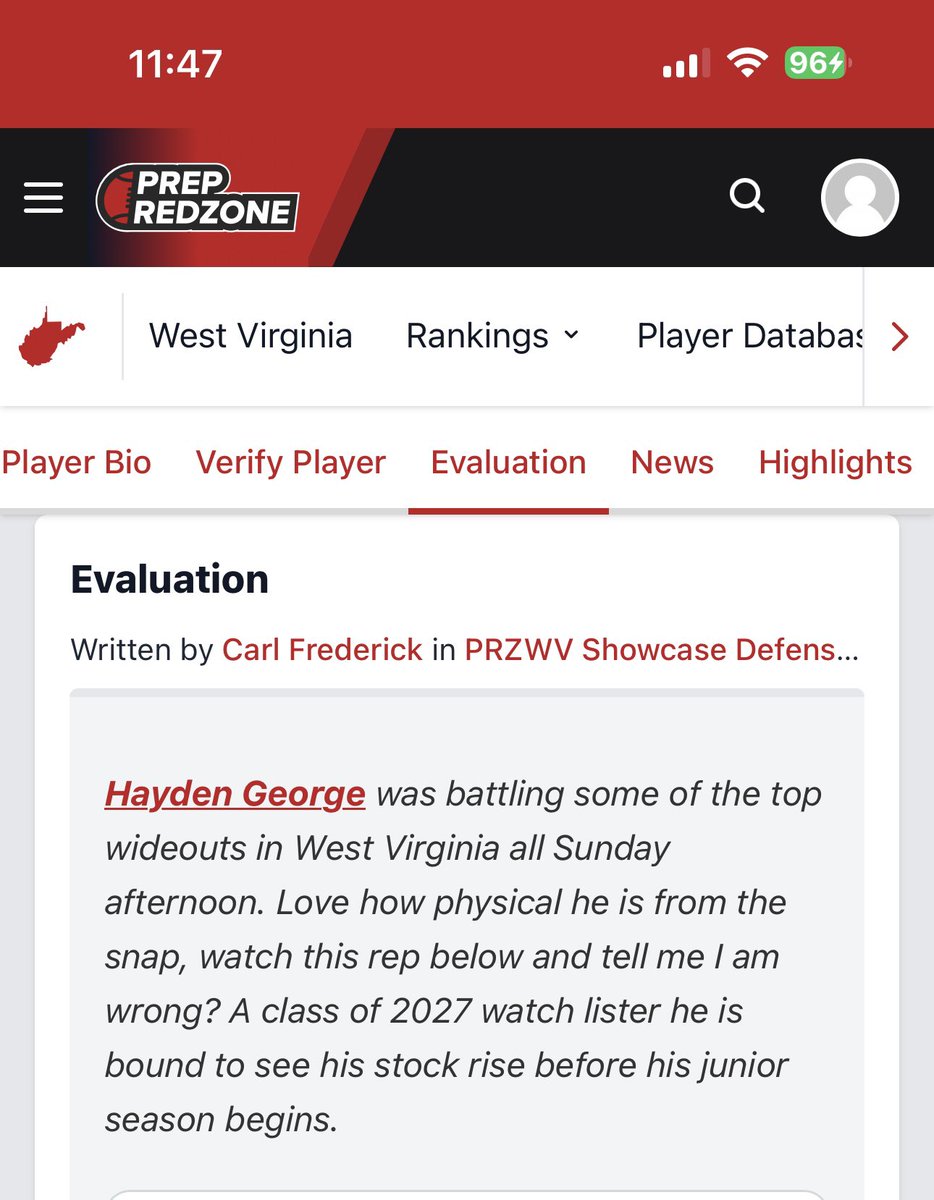 Hayden George (@haydenjgeorge) on Twitter photo Thanks for the write up <a href="/carljfred/">Carl Frederick</a> and <a href="/PrepRedzoneWV/">Prep Redzone West Virginia</a>!! Go check me out!
<a href="/CoachSnyderUHS/">Eric Snyder</a> <a href="/uhshawksfb/">universityhawksfootball</a> <a href="/PrepRedzone/">Prep Redzone 🏈</a> @MetroNewsPrep <a href="/Spotlight39_Pod/">SPOTLIGHT 39</a> @CoachGordon10 <a href="/Coach_Ander5on/">Coach Anderson</a> <a href="/OhioValleyPreps/">Ohio Valley Preps</a> Thanks for the write up <a href="/carljfred/">Carl Frederick</a> and <a href="/PrepRedzoneWV/">Prep Redzone West Virginia</a>!! Go check me out!
<a href="/CoachSnyderUHS/">Eric Snyder</a> <a href="/uhshawksfb/">universityhawksfootball</a> <a href="/PrepRedzone/">Prep Redzone 🏈</a> @MetroNewsPrep <a href="/Spotlight39_Pod/">SPOTLIGHT 39</a> @CoachGordon10 <a href="/Coach_Ander5on/">Coach Anderson</a> <a href="/OhioValleyPreps/">Ohio Valley Preps</a>