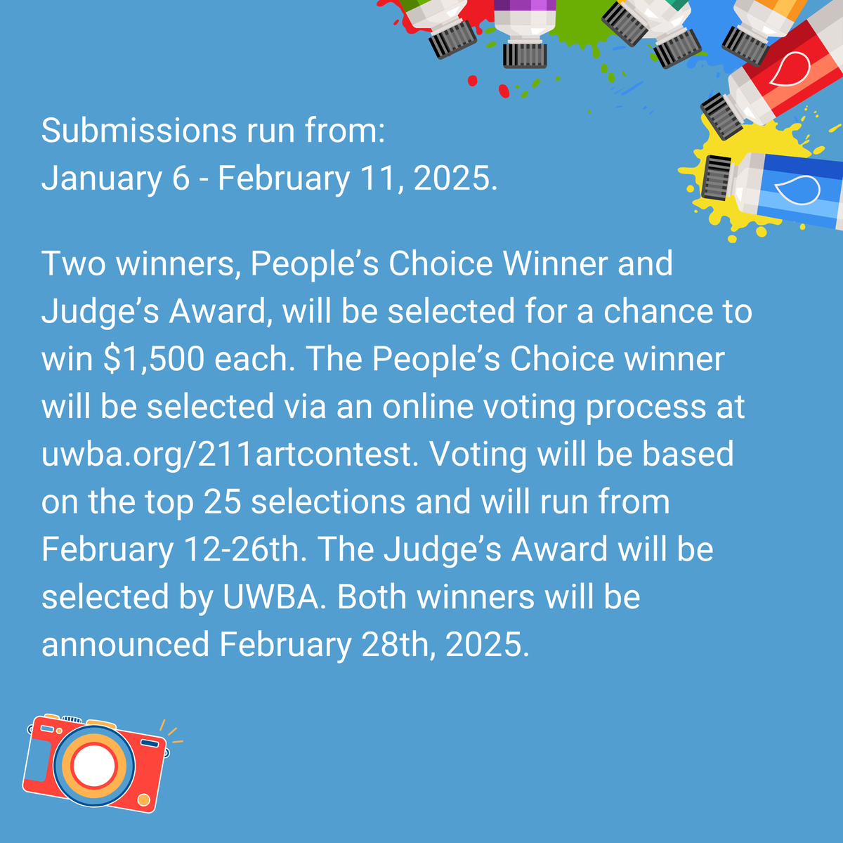 Show us what it means to have access to these vital resources, or what the world might look like without them, through your chosen medium—whether it’s visual art, music, video, spoken word, photography, or other forms of creative expression.

Submissions run from January 6 -