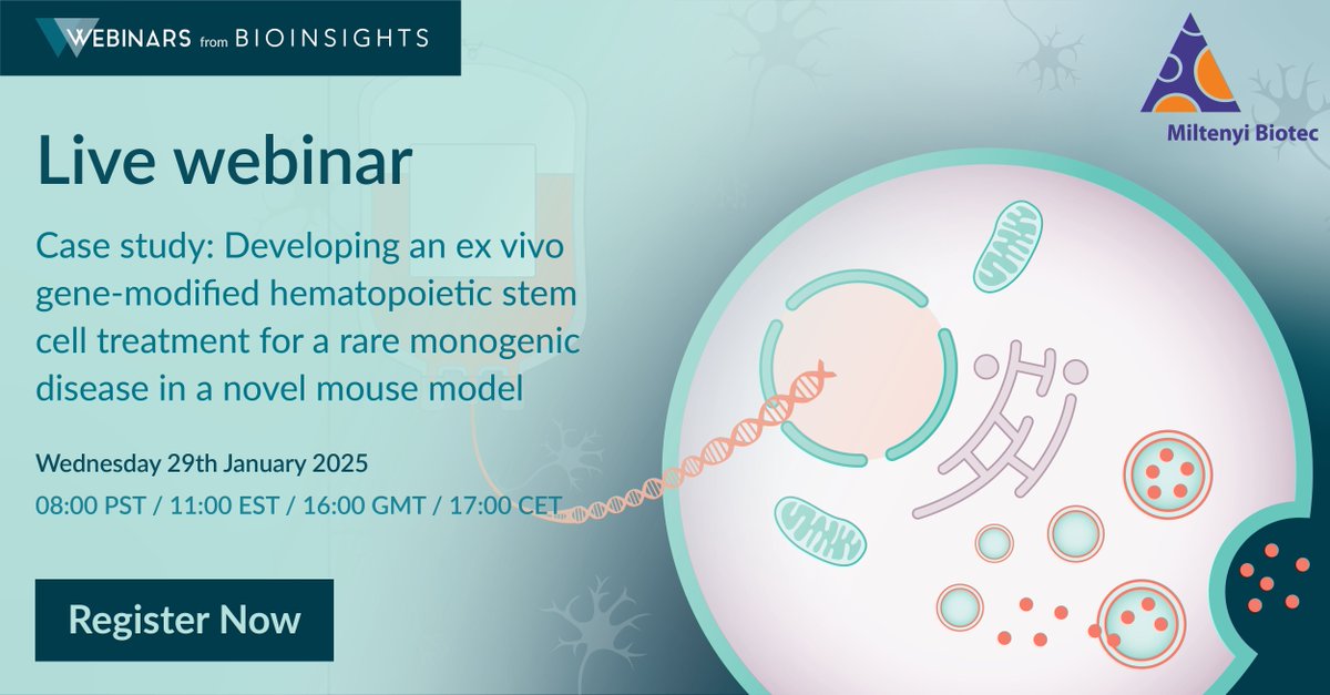 Case study: Developing an ex vivo gene-modified #hematopoieticstemcell treatment for a rare #monogenicdisease

This #webinar will describe the development of an ex vivo #genetherapy using #genemodifiedHSPCs

Register below:
buff.ly/3DFqALx