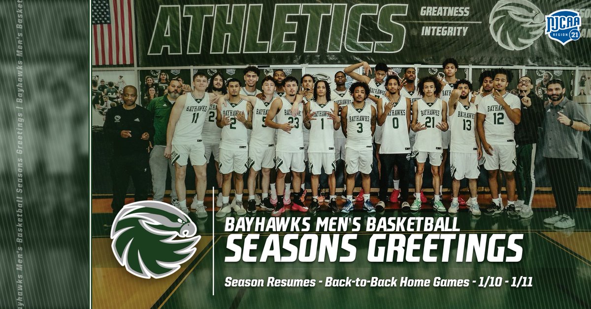 Bristol CC Athletics (@bristolbayhawks) on Twitter photo Bristol Bayhawks Basketball is Back! Join your @bristolcc Bayhawks Men's #Basketball team in Taunton for back-to-back home games this weekend. First on 1/10 at 5 PM vs. <a href="/HostosAthletics/">Hostos Athletics</a>, then on 1/11 vs. <a href="/MonroeExpress/">Monroe University Express</a> at 2 PM.
#BayhawkGRIT Bristol Bayhawks Basketball is Back! Join your @bristolcc Bayhawks Men's #Basketball team in Taunton for back-to-back home games this weekend. First on 1/10 at 5 PM vs. <a href="/HostosAthletics/">Hostos Athletics</a>, then on 1/11 vs. <a href="/MonroeExpress/">Monroe University Express</a> at 2 PM.
#BayhawkGRIT