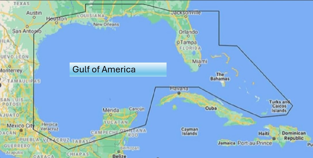 President Trump announces today the renaming Gulf of Mexico to the Gulf of America