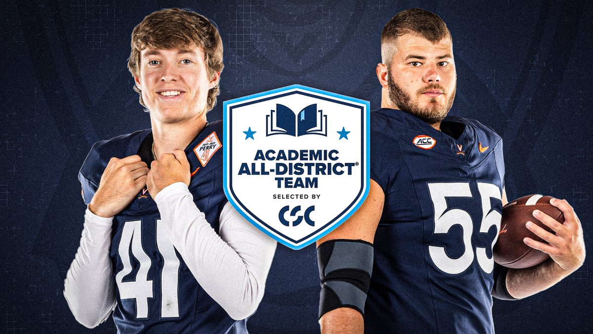 For the second consecutive year <a href="/will_bettridge/">Will Bettridge</a>  and <a href="/bsteves07/">Brian Stevens</a>  have been named to the <a href="/CollSportsComm/">College Sports Communicators</a> Academic All-District Football team.

#UVAStrong | #GoHoos ⚔️