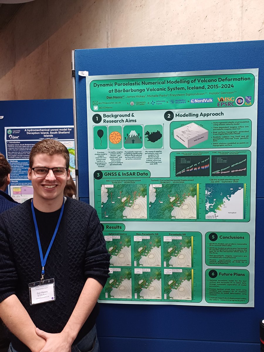 Dan Manns 🌋〓〓 (@djcmanns) on Twitter photo Presented a poster today at <a href="/vmsg_uk/">VMSG</a> on my PhD work modelling the volcanic deformation at Bárðarbunga volcano in Iceland. Presented a poster today at <a href="/vmsg_uk/">VMSG</a> on my PhD work modelling the volcanic deformation at Bárðarbunga volcano in Iceland.