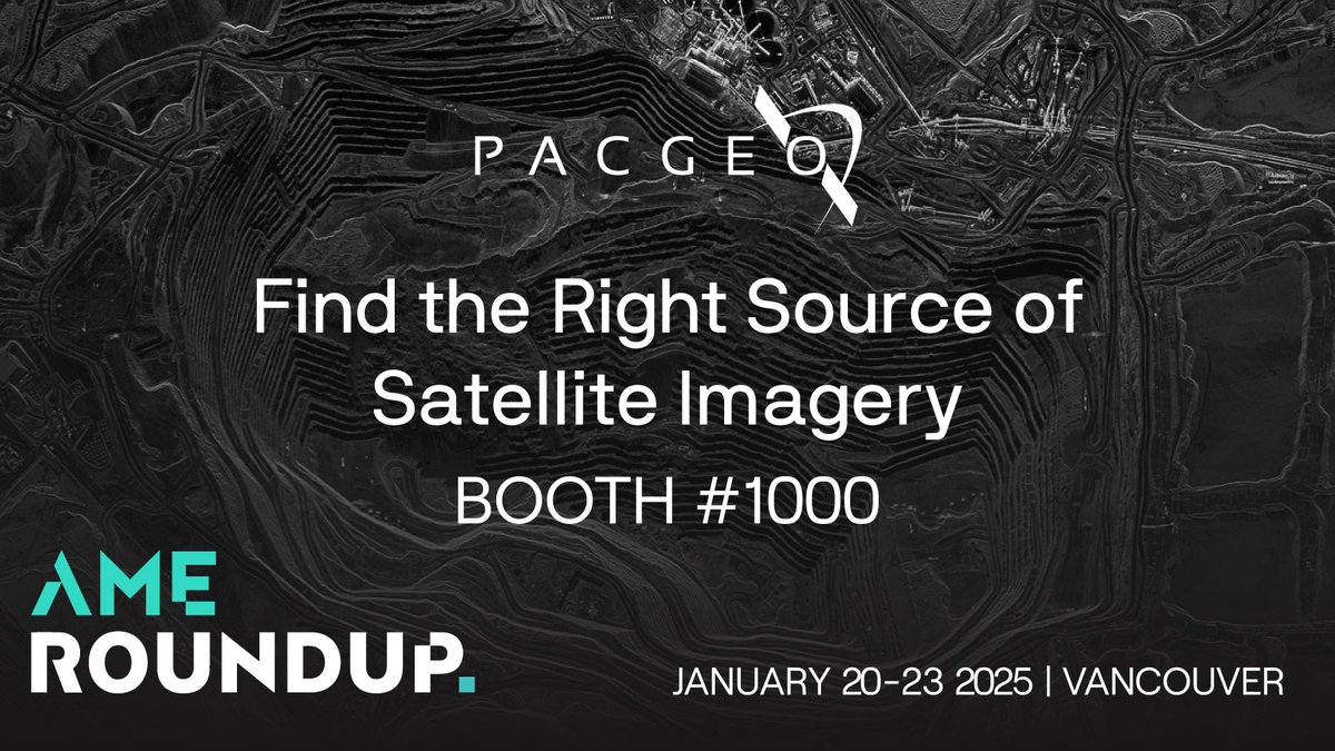 Join us at <a href="/AMEroundup/">AME Roundup</a> Booth 1000 to explore how #SatelliteImagery and #ElevationData can support your #MineralExploration and #Mining goals and keep your projects moving forward. 🌍 🛰️

Book a meeting with our team: hubs.li/Q031tsWg0