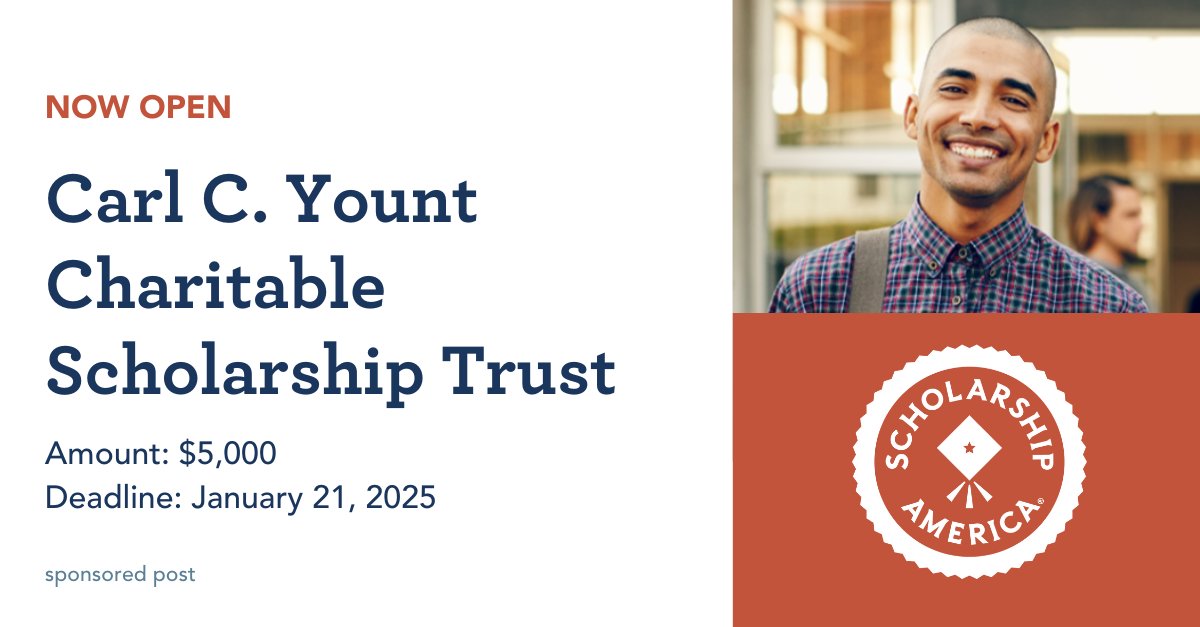 Pursuing a career in theatrical arts, music, or medical fields like orthopedics? The Carl C. Yount Charitable Scholarship Trust is offering a $5,000 scholarship for students enrolling full-time in the upcoming academic year. Learn more and apply at hubs.ly/Q02W3y3x0
