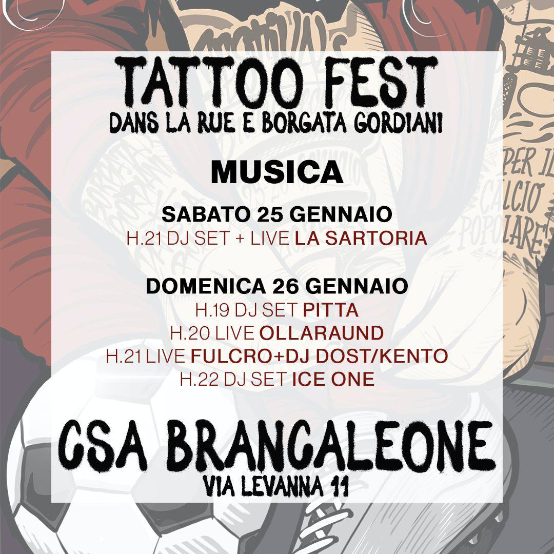 danslarueprtz's tweet image. Dans la Rue e Borgata Gordiani presentano Tattoo Fest 2025!
📆25 e 26 gennaio 25
📍C.S.A. Brancaleone - Via Levanna 11
Due giorni di tatto, piercing, musica, banchetti e dibattiti a sostegno dello sport popolare