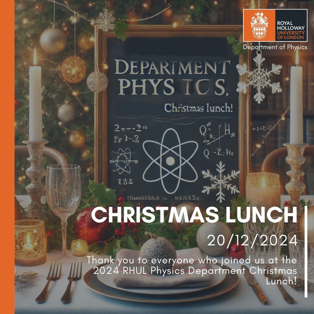 RHULPhysics's tweet image. Department of Physics Christmas Lunch 2024

On 20 December 2024, the Department of Physics came together for our annual Christmas lunch celebration. Thank you to everyone who came!

buff.ly/4fQfLnd