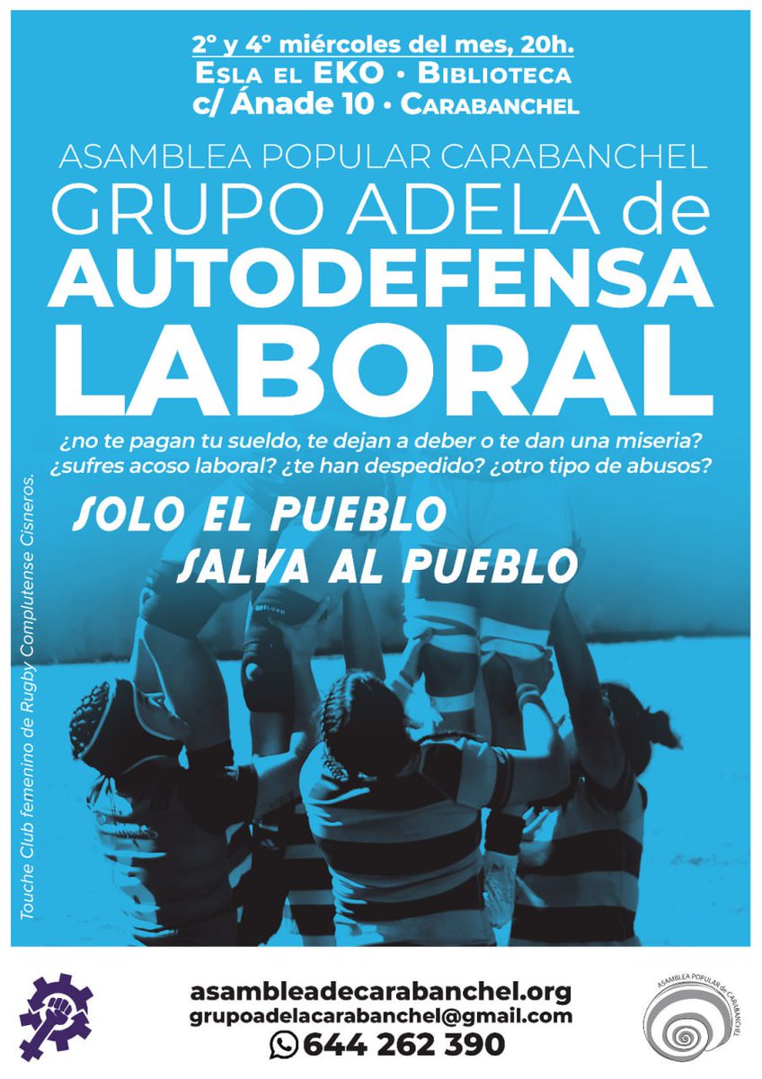¿Problemas en el curro? ¿No te pagan lo que deberían? Ante el vicio de explotar, la virtud de luchar: practica la #AutodDEfensaLAboral. Contacta con #ADELA donde de manera colectiva nos apoyamos y nos defendemos ante la precariedad y explotación laboral. Mañana retomamos curso.
