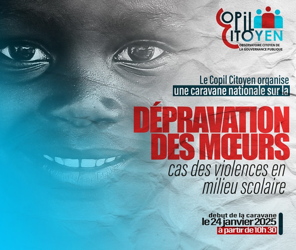 Gabon : Le COPIL Citoyen lance la caravane nationale de lutte contre la dépravation des mœurs gabonclic.info/gabon-le-copil… La #Violence  en milieu scolaire est une problématique qui s’aggrave à mesure que les valeurs morales et sociales se diluent dans nos sociétés contemporaines.
