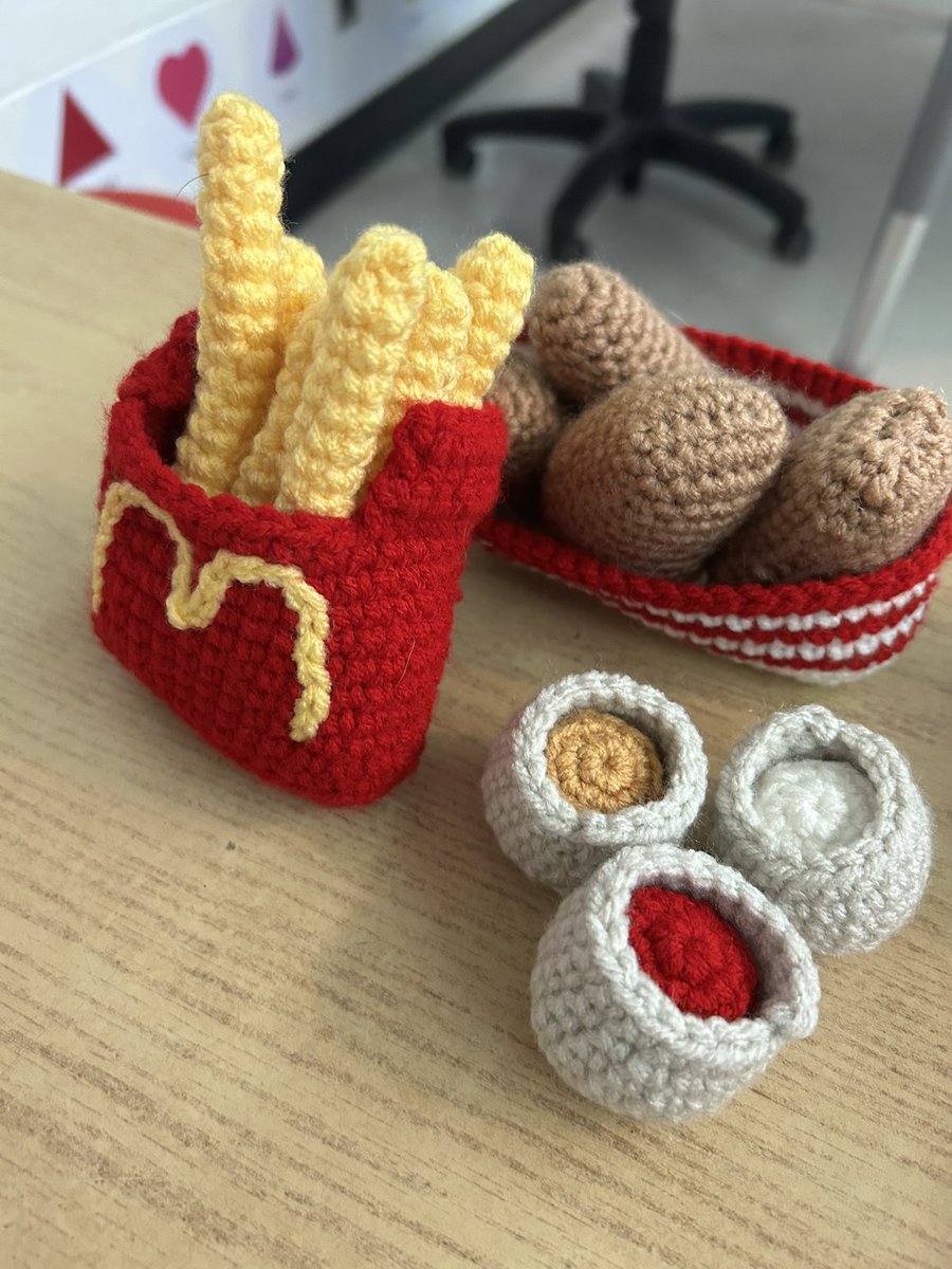 Thank you to Ms. Danielle for crocheting these wonderful additions to our imaginative play area in our IST Student Resource Room 😍