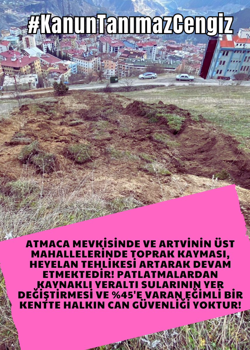 Birileri para kazanacak diye benim şehrimin tepesindeki heyelanları görmezden mi geleyim 
#KanunTanımazCengiz