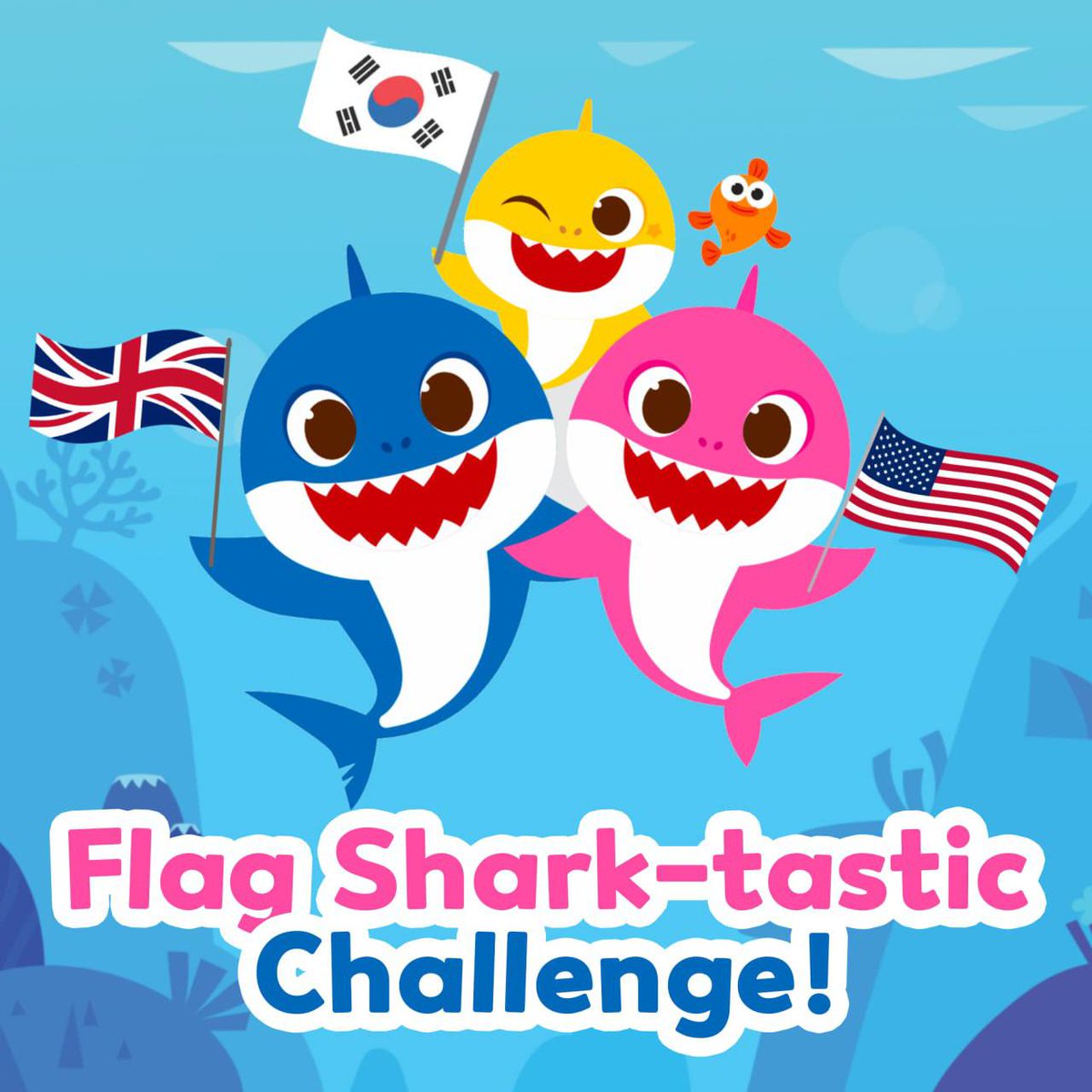 Come join our Shark-tastic Flag Challenge! ⭐️

How to participate:
🦈 Combine your country’s flag with Baby Shark!
🦈 Design something unique, fun, &amp; creative.
🦈 Share on X with #babyshark.
🦈 Do the same with the pinned post in Telegram.

🏆Prizes:
🥇$175
🥈$150
🥉$125

📅