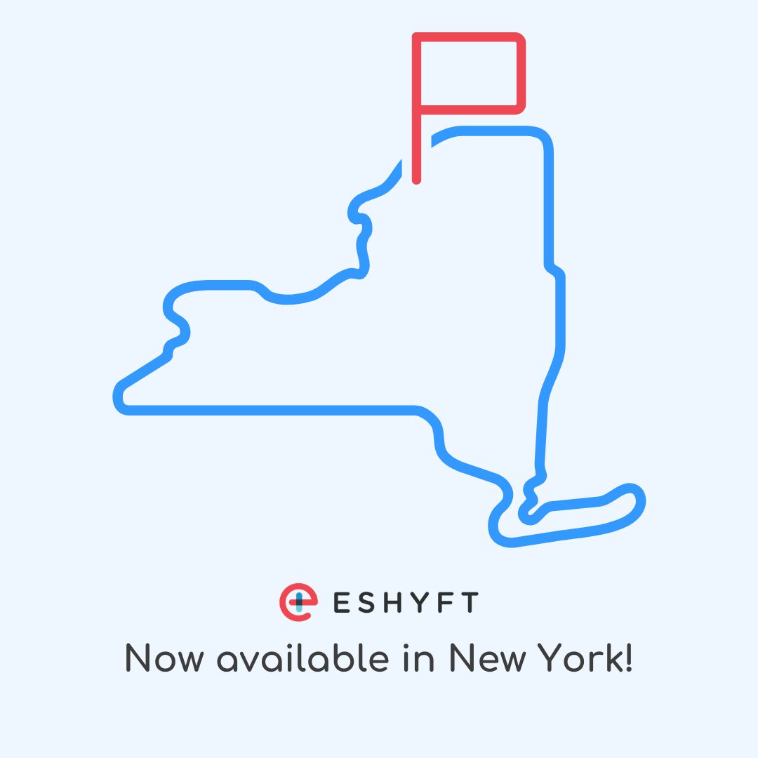 ESHYFT is now available in New York!
⁠
Are you a CNA, LPN, or RN looking to pick up some extra nursing shifts? Apply today: eshyft.com/nurses/