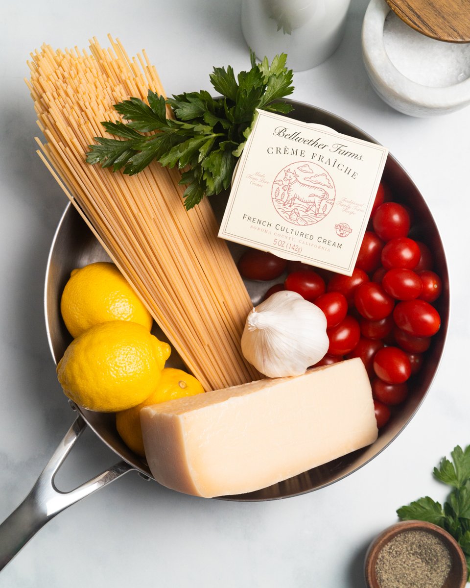 CrierPR's tweet image. One-pot pasta's are our 2025 goals and @bellwetherfarms makes it complete with their créme fraîche!