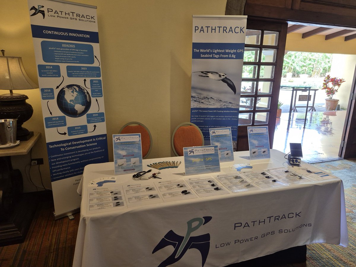 Pathtrack (@pathtrackltd) on Twitter photo All set up at the 2025 PSG meeting <a href="/PacificSeabirds/">PacificSeabirdGroup</a> in Costa Rica.
Looking forward to meeting many of our existing and future customers.
Come and talk to us about our new picoFix technology and see the world's smallest seabird GPS tag at just 0.8g! All set up at the 2025 PSG meeting <a href="/PacificSeabirds/">PacificSeabirdGroup</a> in Costa Rica.
Looking forward to meeting many of our existing and future customers.
Come and talk to us about our new picoFix technology and see the world's smallest seabird GPS tag at just 0.8g!