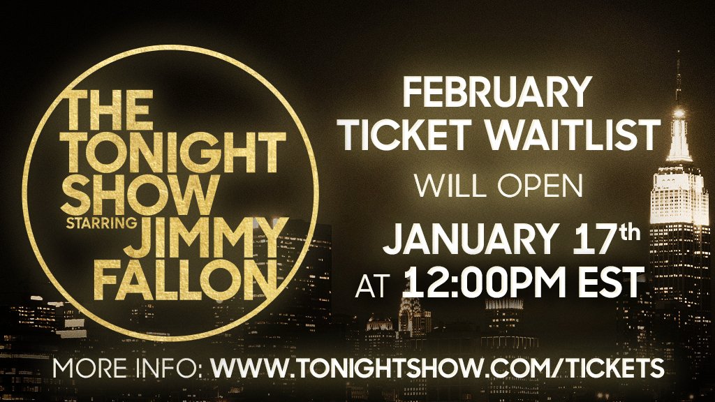 📅The February ticket waitlist will open on Friday, January 17th at 12pm EST! Read more on how to request tickets here: tonightshow.com/tickets