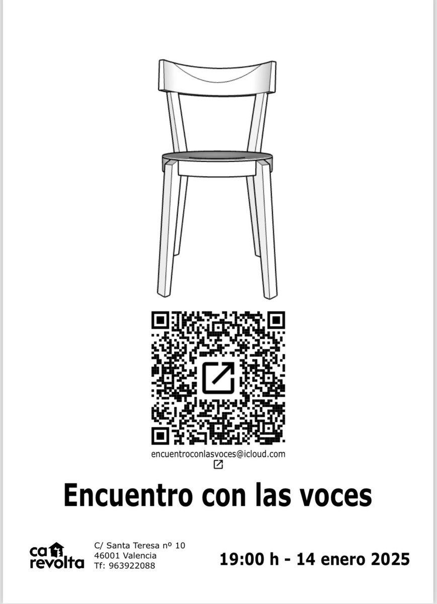 Ana Carralero (@_likearolling) on Twitter photo En este encuentro proponemos la reapropiación de la experiencia de
escuchar voces o vivencias relacionadas, la reapropiación del significado y del sentido que tiene para quién las vive, de cerca o de lejos, sin pedir permiso para ello.
El 14 en Valencia. <a href="/VoicesUnLtd/">INTERVOICE</a> En este encuentro proponemos la reapropiación de la experiencia de
escuchar voces o vivencias relacionadas, la reapropiación del significado y del sentido que tiene para quién las vive, de cerca o de lejos, sin pedir permiso para ello.
El 14 en Valencia. <a href="/VoicesUnLtd/">INTERVOICE</a>