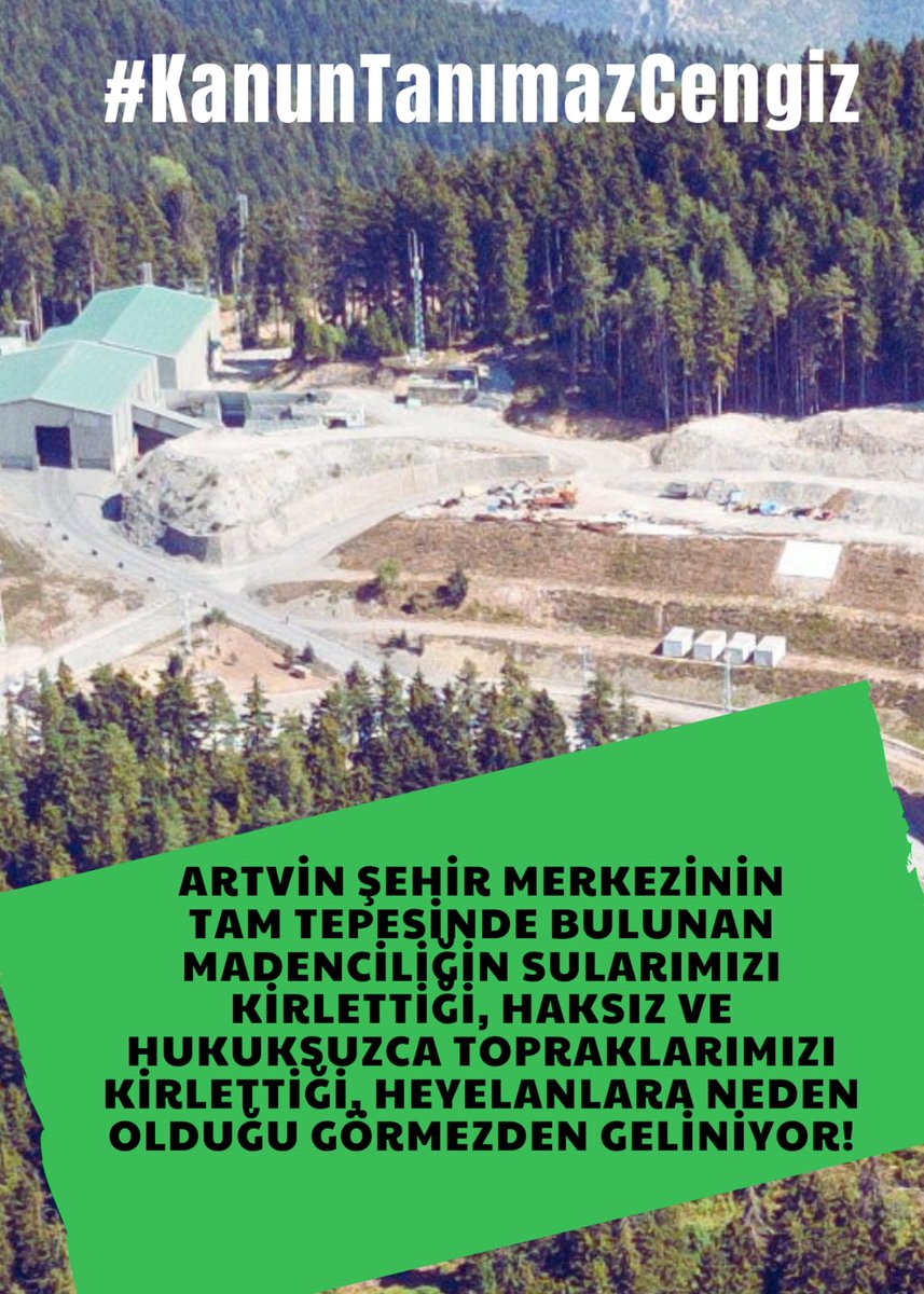 #KanunTanımazCengiz tam tepemizde tam tepemizde diyoruz, patlamalarla,orman kesimleriyle tam tepemizde...Bu ne demek biliyor musunuz? Beyninde her an kanayarak seni öldüreceğini bildiğin bir tümörle yaşamak...Neden ? Birileri zengin olsun diye.