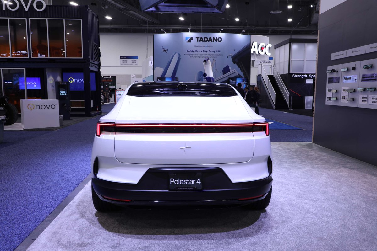 GentexCorp's tweet image. When the @ces show floor opens today, check out the @polestarcars 4 at the Gentex Booth. Its unique design has no rear window.  A rearward HD camera displayed in the Gentex Full Display Mirror provides drivers with an unobstructed view. #gentex #polestar4 #digitalvision #CES2025
