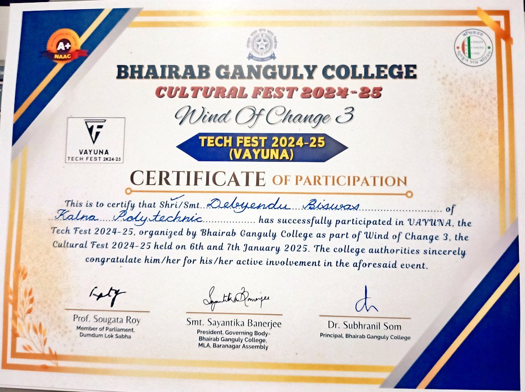 debyendu03's tweet image. Thrilled to participate in VAYUNA: Tech Fest 2024-25 at Bhairab Ganguly College, Kolkata, with @subhankar18r. Presented our &apos;Smart Dustbin System&apos; project, focusing on IoT-based waste management solutions. Grateful for the recognition!

#TechFest #IoT #SmartDustbin #Innovation