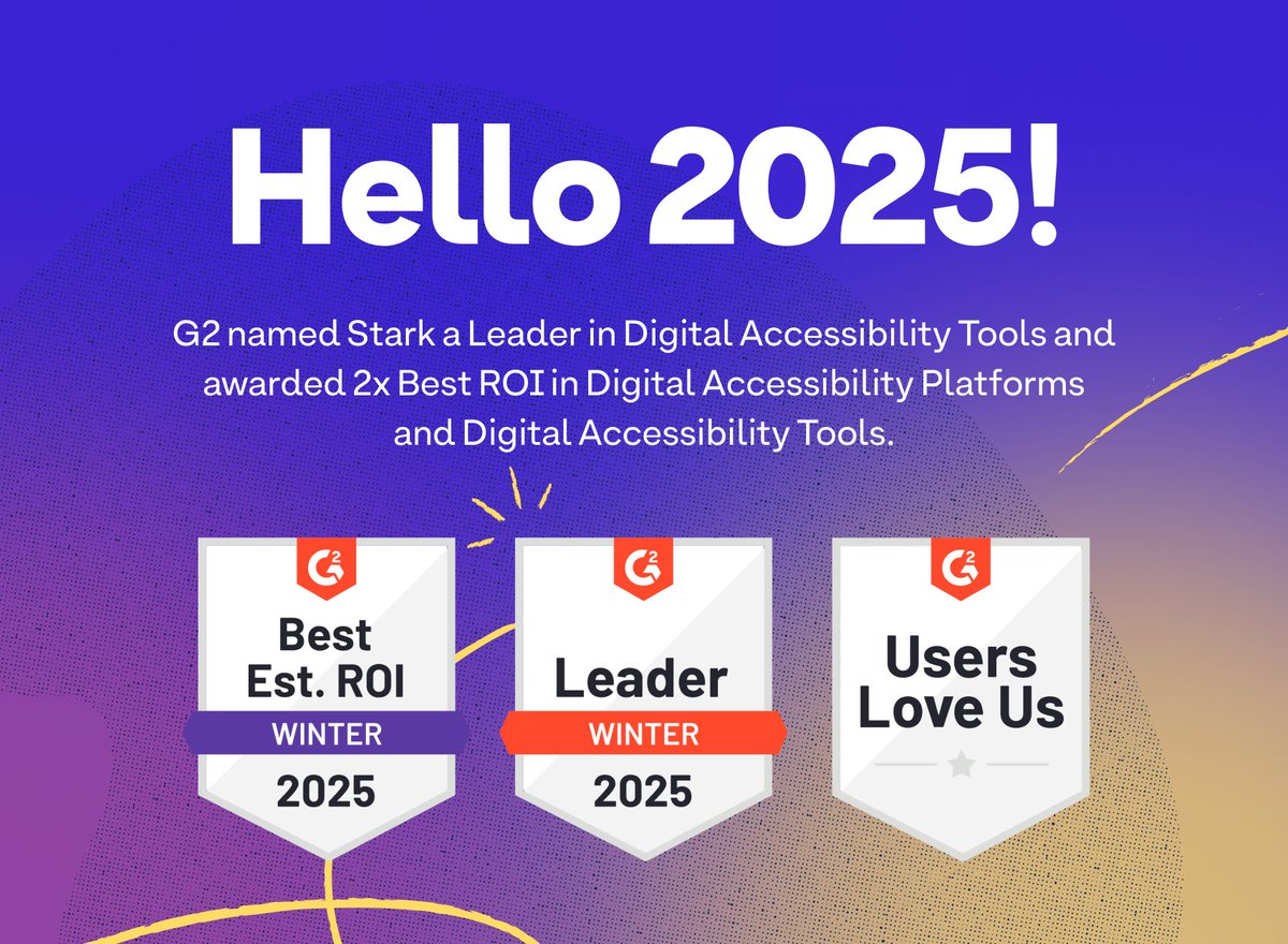 Well, that's a way to kick off 2025! 🎉

We're thrilled to be named a Leader in Digital Accessibility and awarded Best ROI in Digital Accessibility Platforms and Digital Accessibility Tools for Winter 2025. 

Most important? Customers love us.