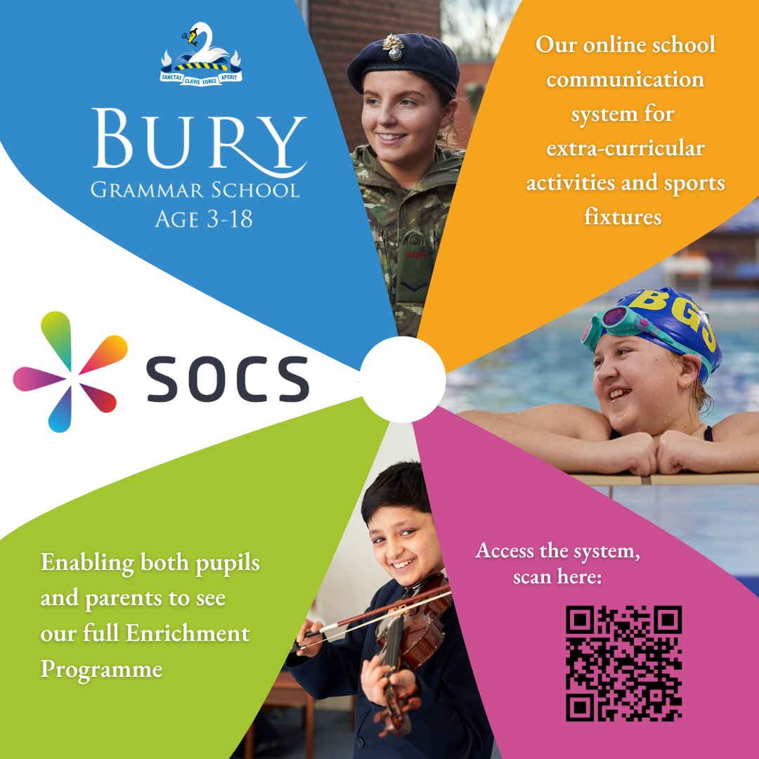 BuryGrammar's tweet image. The Spring term sign-up for our Senior School & Sixth Form extra-curricular activities is now available. All clubs and activities resume on Wednesday 15th January, after the examinations.
#BuryGrammarSchool