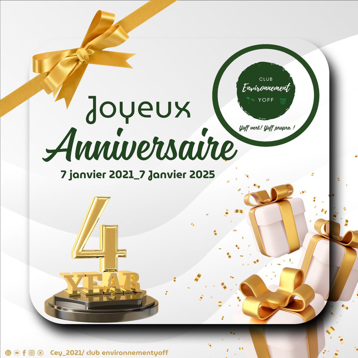 4 ans d’impact, 4 ans d’engagement !

Le CEY célèbre aujourd’hui 4 années d’existence et d’actions au service de notre communauté et de notre planète. Depuis sa création en 2021, il s’est imposé comme un acteur clé dans la promotion de la protection de l’environnement au Sénégal.