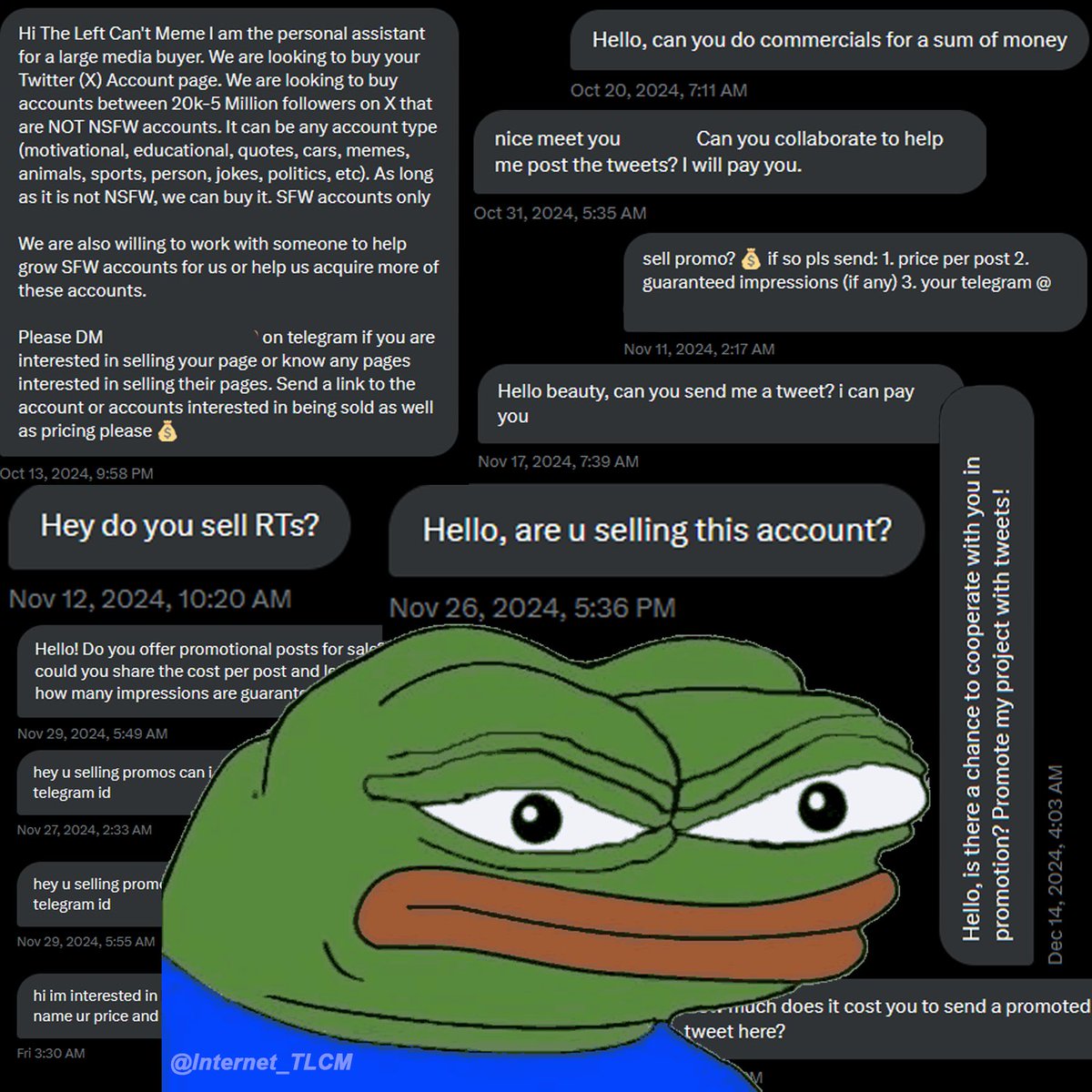 Internet_TLCM's tweet image. No, I don&apos;t do promos.

I don&apos;t sell tweets or want to &quot;collaborate&quot; with any service.

And no, I AM NOT SELLING MY ACCOUNT.