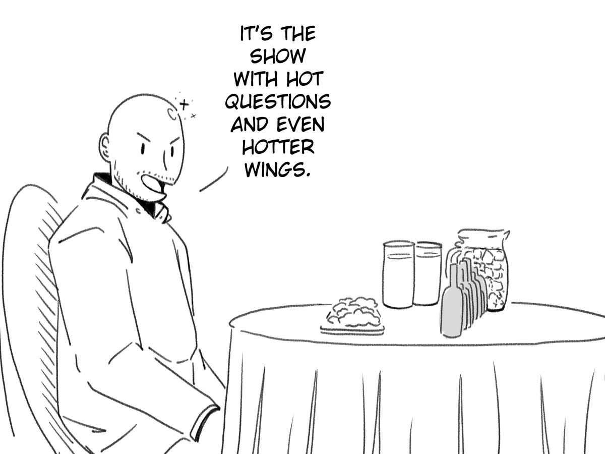 HeyItsNotGat0w's tweet photo. Kotomine Kirei in Hot Ones https://t.co/yXfwxmAZtc